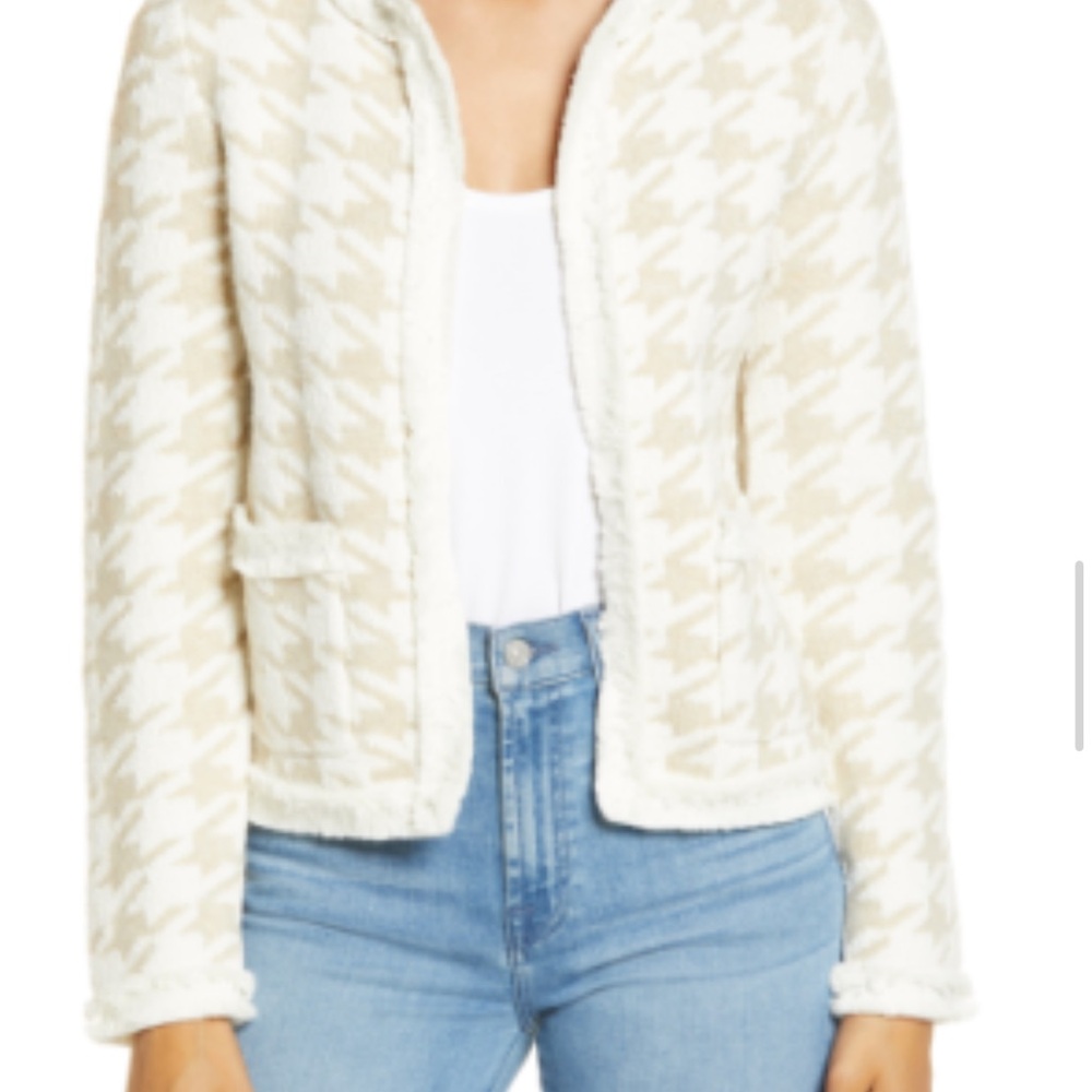 Cream Houndstooth Women's Jacket